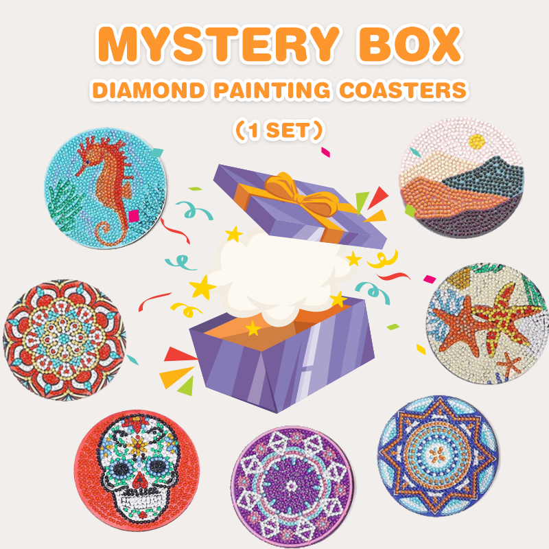 Ocean Style Diamond Painting Coasters - DIY Kit with Holder and Accessories