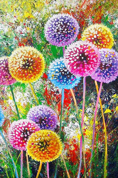 Colored Dandelion - Diamond Painting