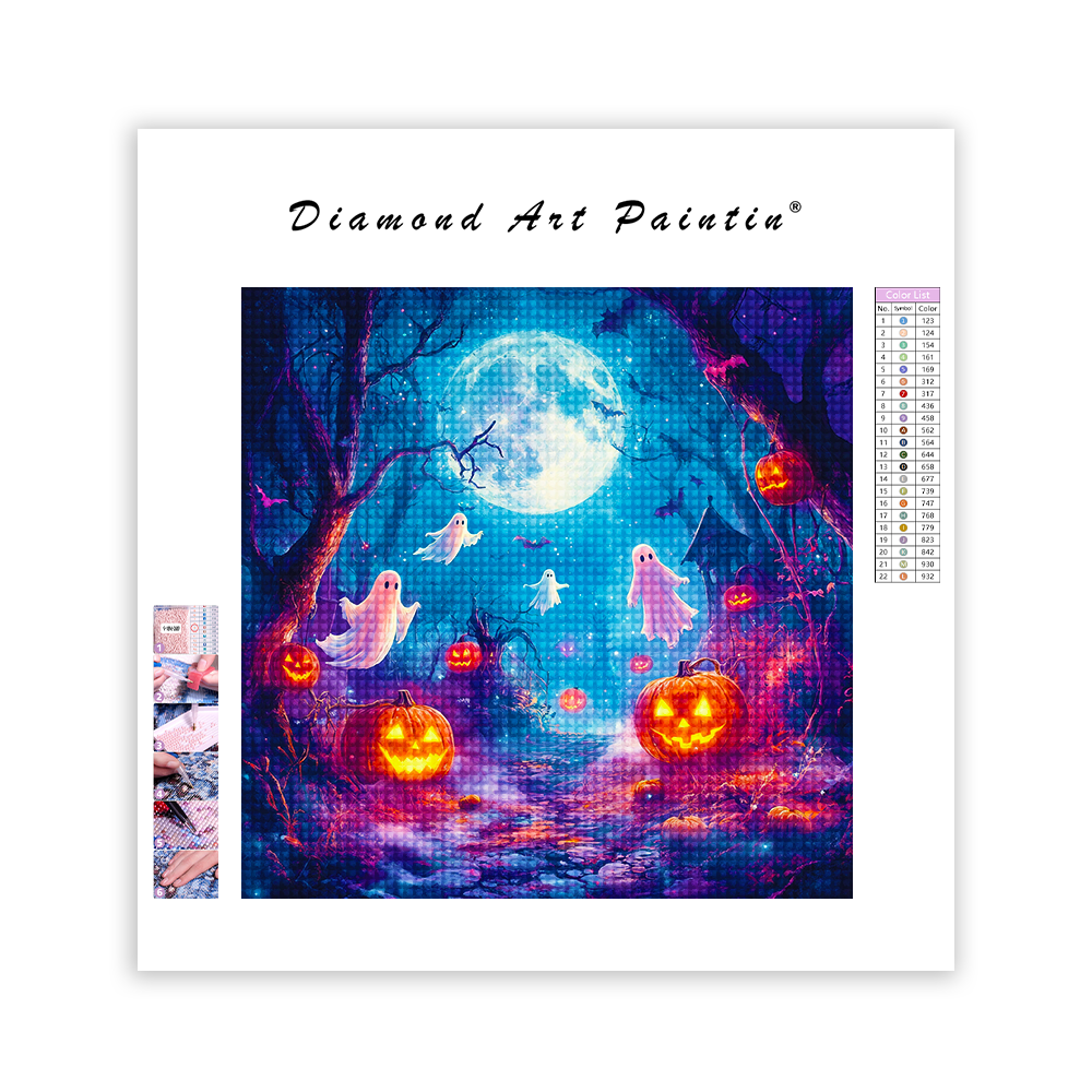 Spooky Scene with Floating - Diamond Painting