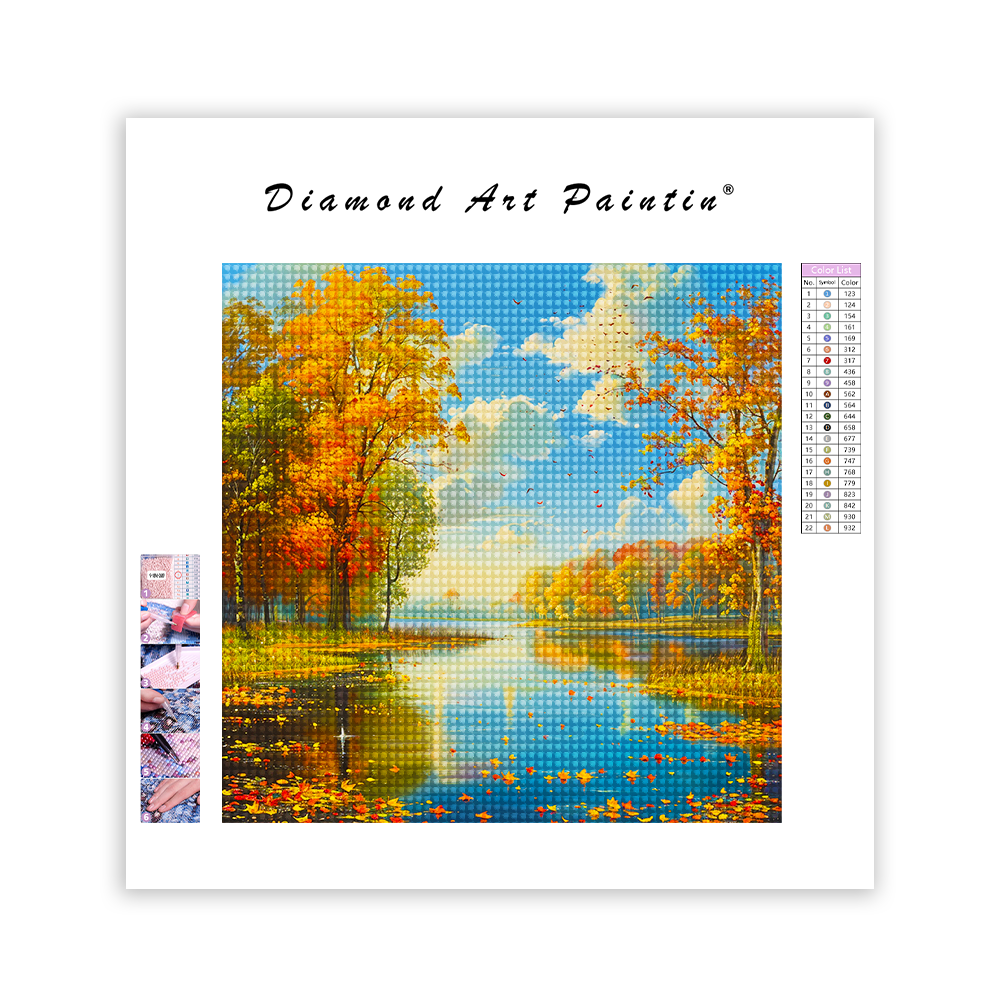 Ein Gemälde eines Flusses - Diamond Painting