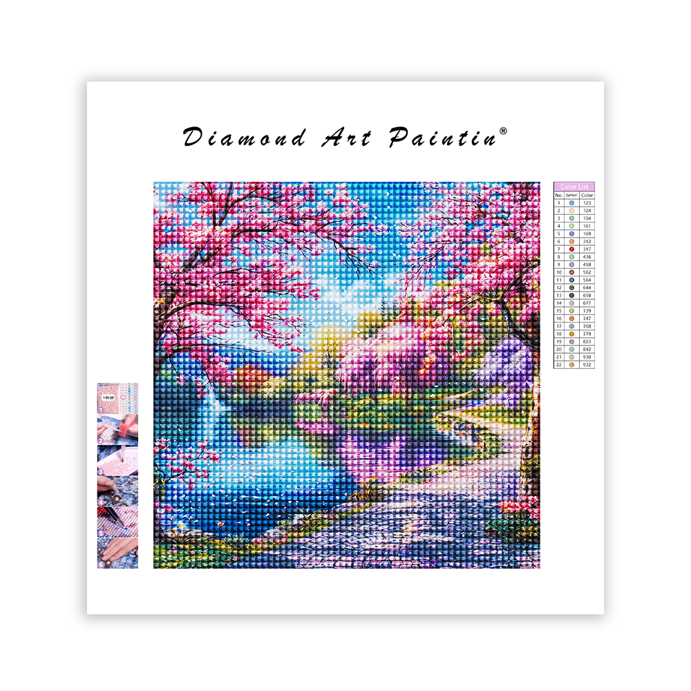 Sakura romantique - Peinture au diamant