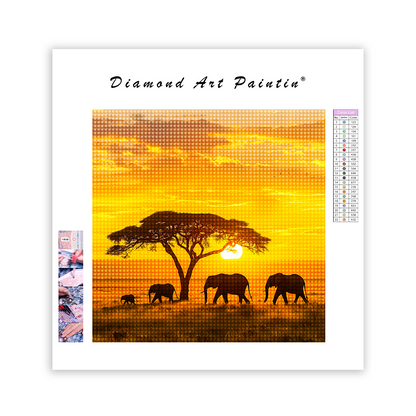 Afrikanischer Naturhintergrund - Diamantmalerei