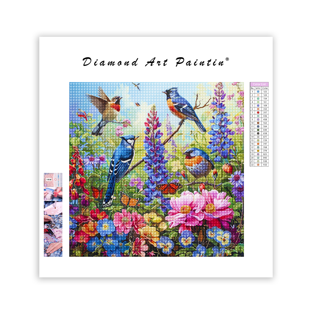 Birdsong and Flowers - Diamond Painting