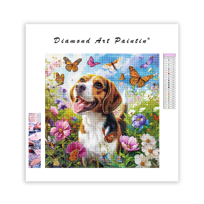Narzissengarten Beagle - Diamantmalerei