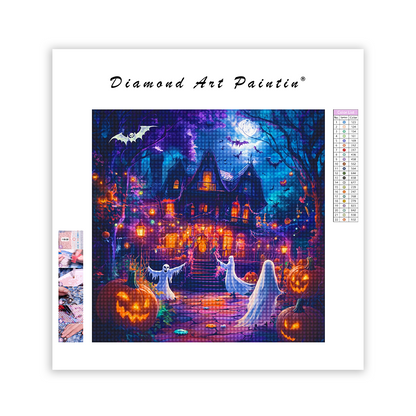 Pumpkins And Skelet - Diamond Painting