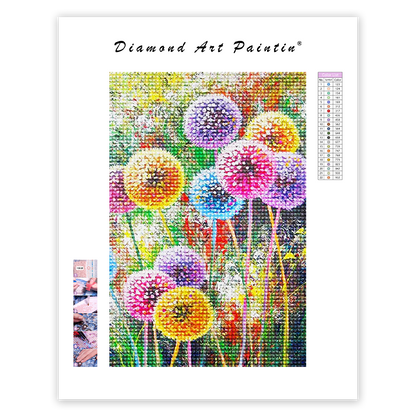 Colored Dandelion - Diamond Painting