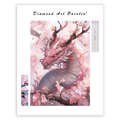 Cherry blossom dragon - Diamond Painting