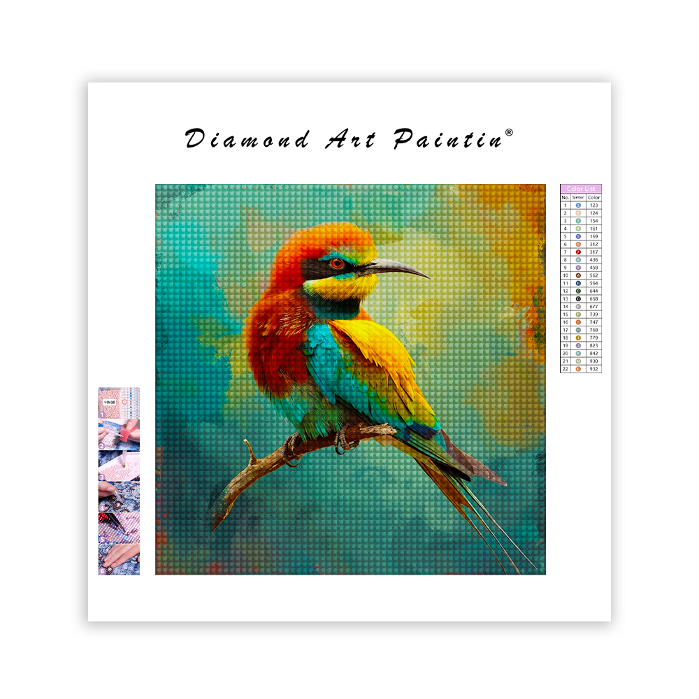 Male Bird Perched - Diamond Painting