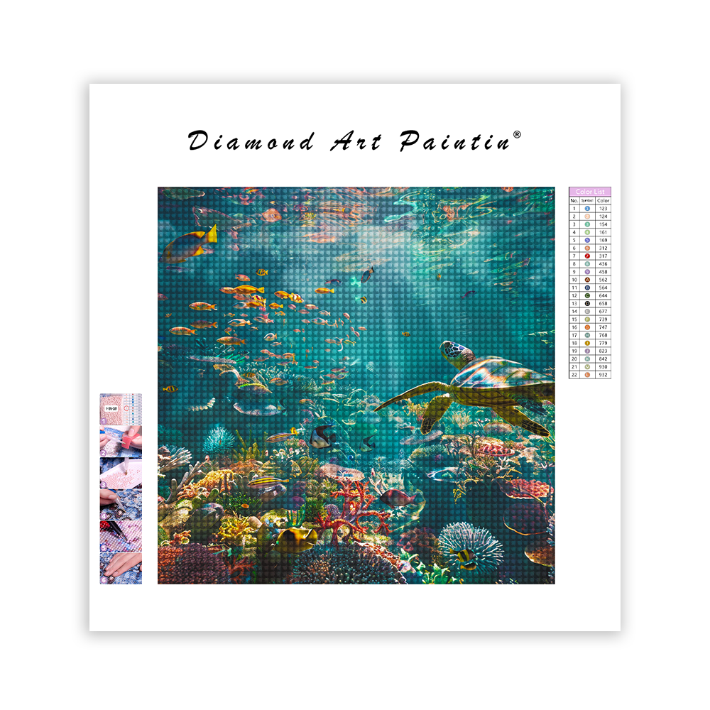 Fish School Under The Sea - Diamond Painting