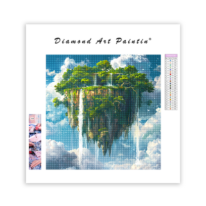 Surreal floating island - Diamond Painting
