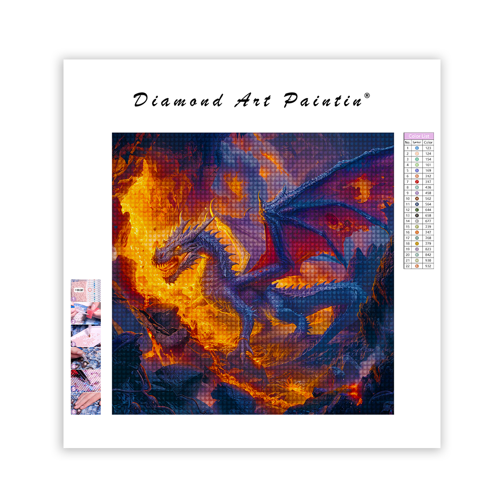 Dragon de lave - Peinture diamant
