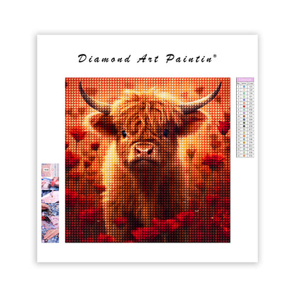 Highland Cow Nature - Peinture au diamant