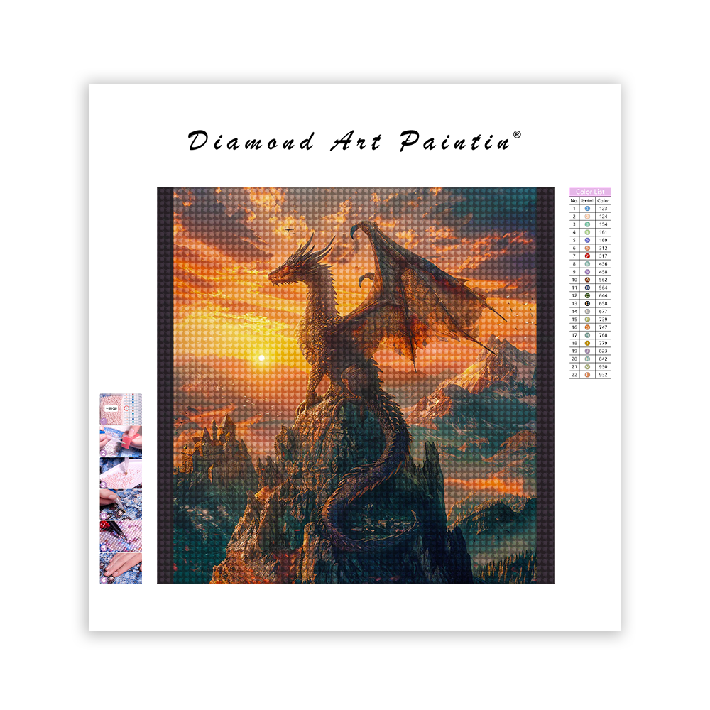 Majestueux Dragon Volant - Peinture Diamant