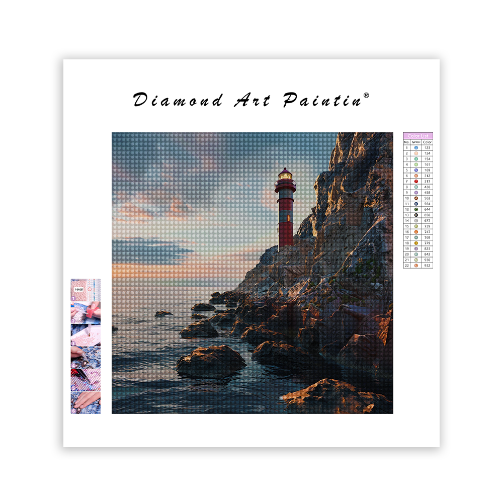 Arafed view of a lighthouse - Diamond Painting