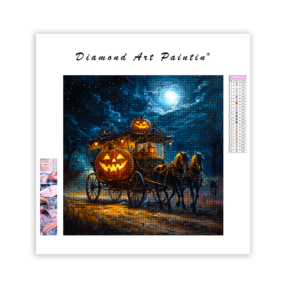 Halloween Pumpkin Carriage - Diamond Painting