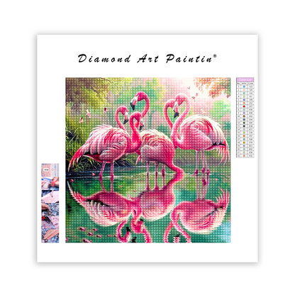 Replace their heads with flamingo heads - Diamond Painting