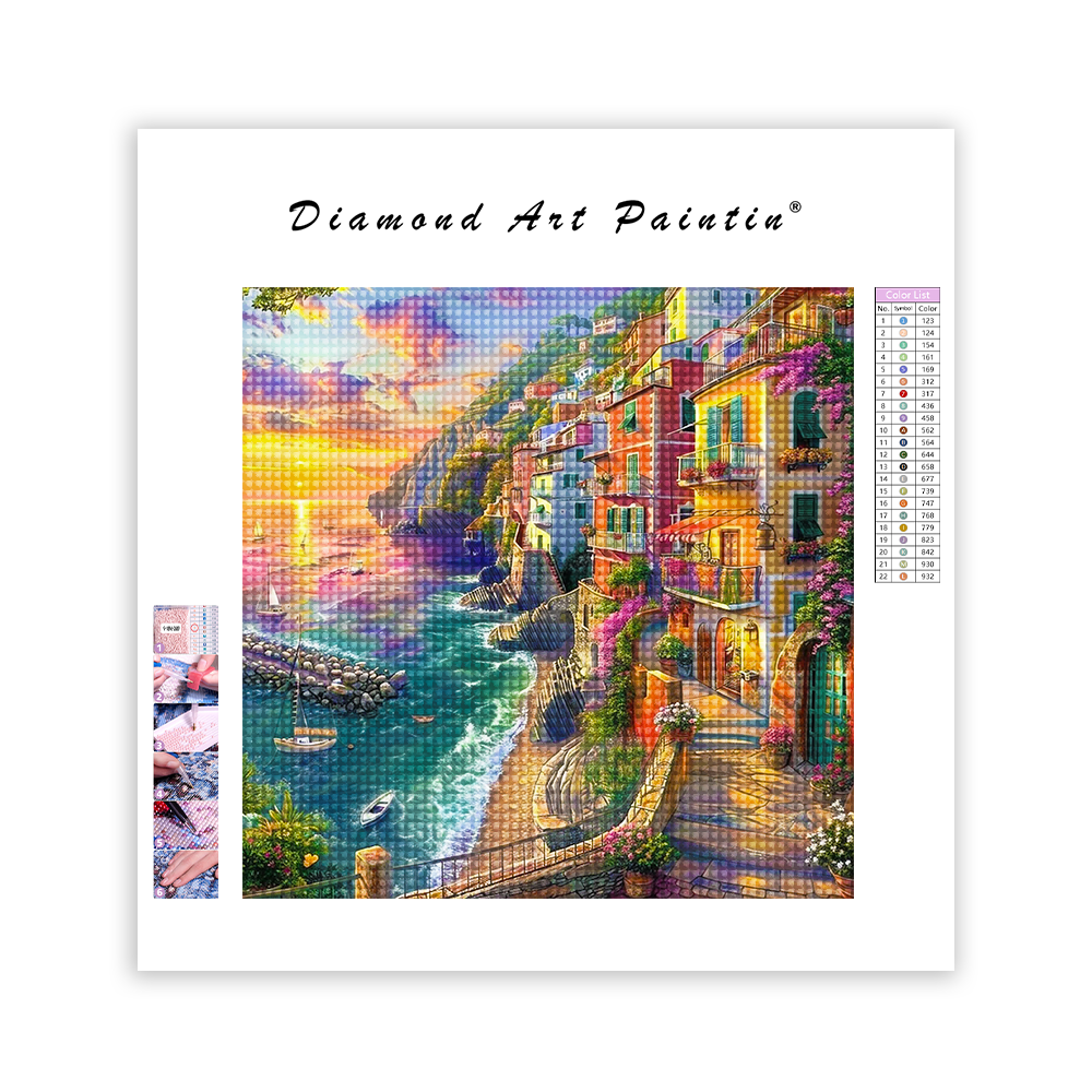 Seaside Town - Diamond Painting
