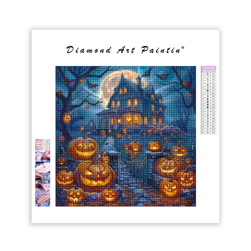Halloween Pumpkin Castle - Diamond Painting