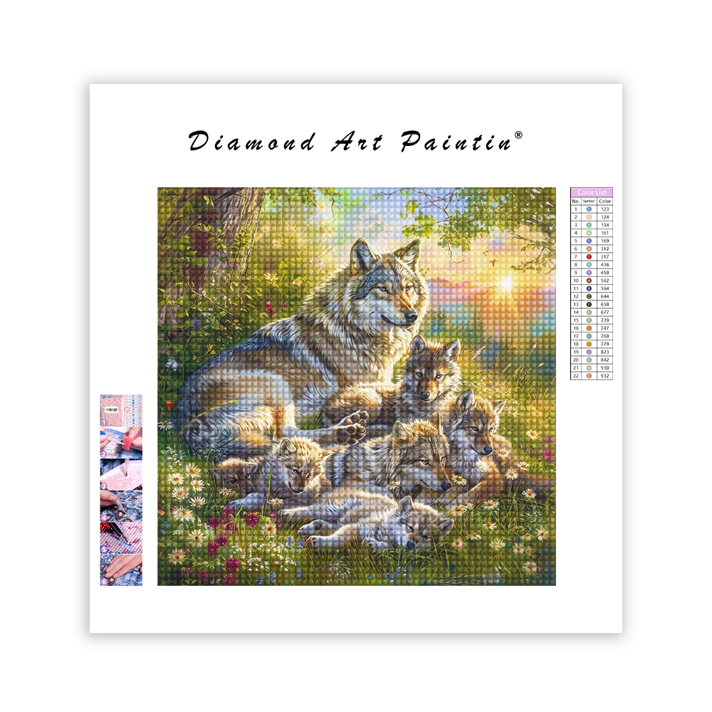 Wolves Forest Family - Diamond Painting