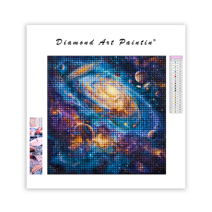 Abstract Acrylic Painting with galaxy - Diamond Painting