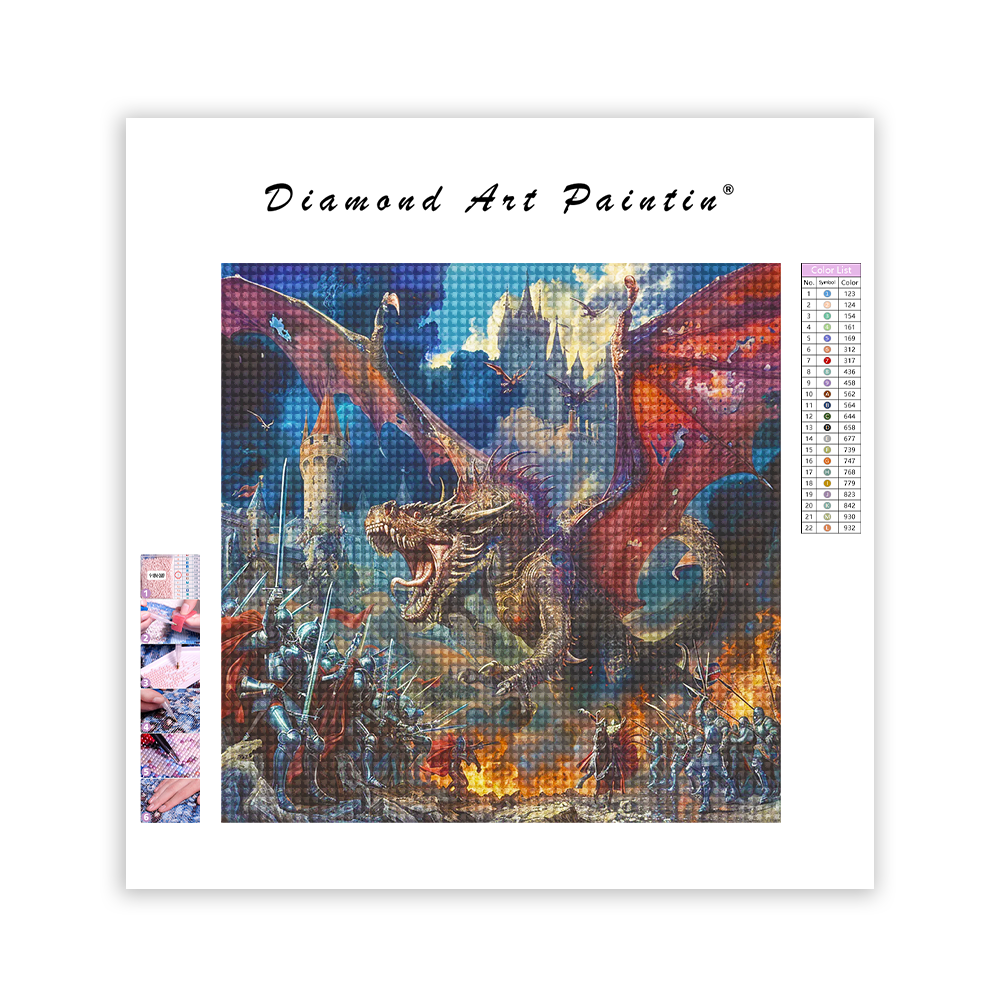 Monde fantastique avec des dragons - Diamond Painting