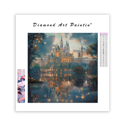 Castle In The Lake - Diamond Painting