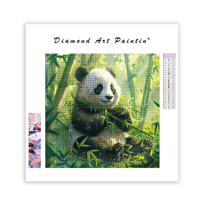 Panda sits in a bambo - Diamond Painting