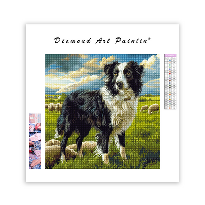 Dog loves spring - Diamond Painting