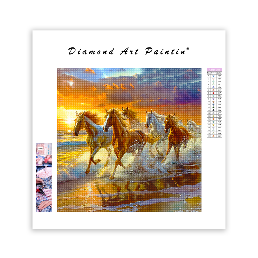 Pferde im Canyon - Diamantmalerei
