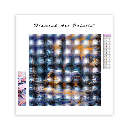 Snowy forest landscape - Diamond Painting