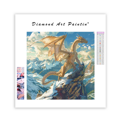 Holy Dragon On Snow Mountain - Diamond Painting