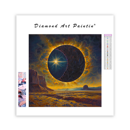 Éclipse solaire époustouflante - Peinture au diamant
