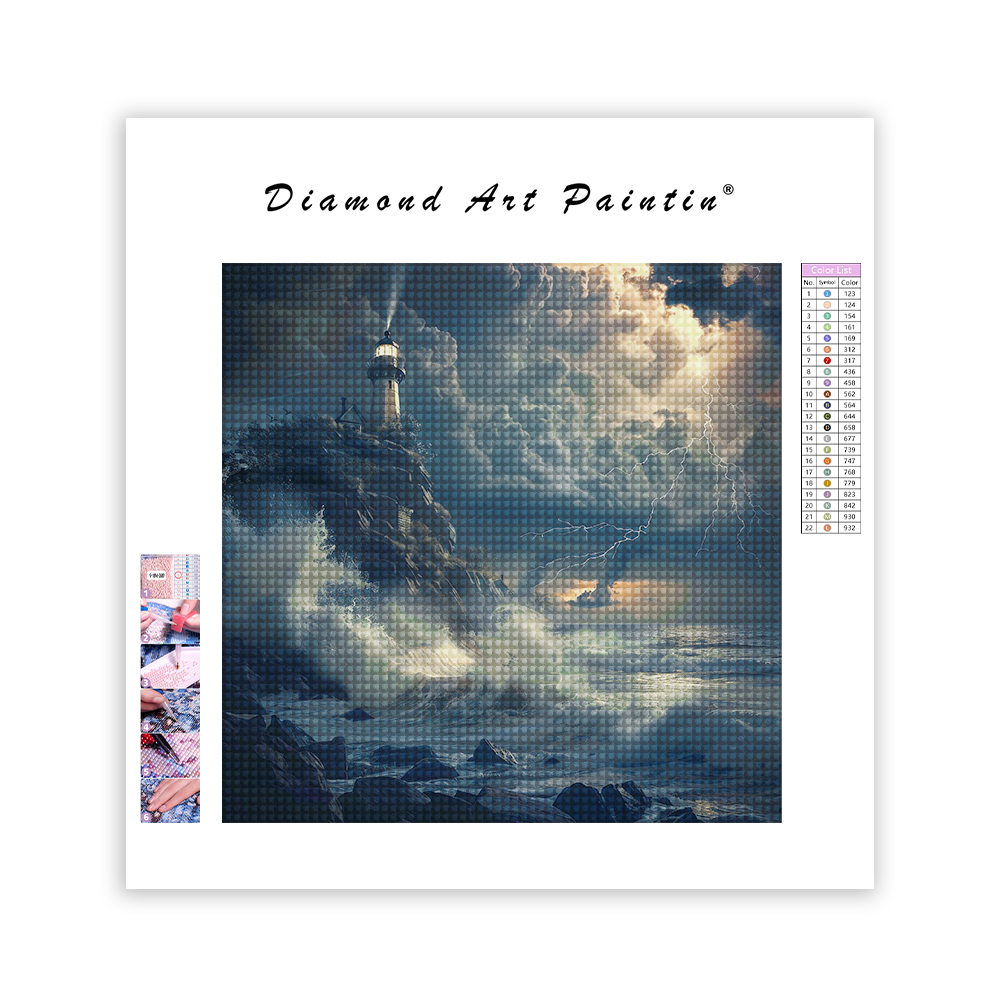 Lighthouse By The Ocean - Diamond Painting