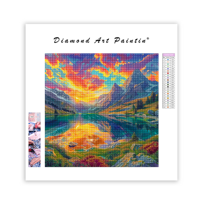 Rocky Mountains Sunset - Diamond Painting