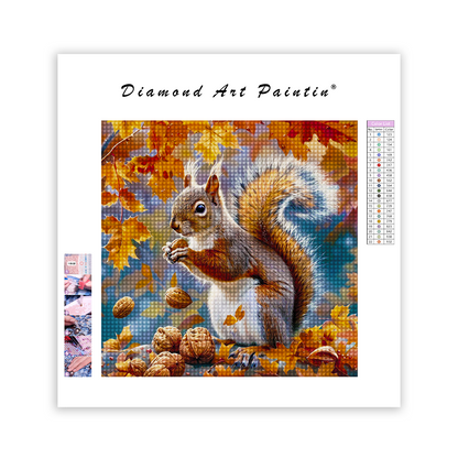Squirrel In The Snow - Diamond Painting
