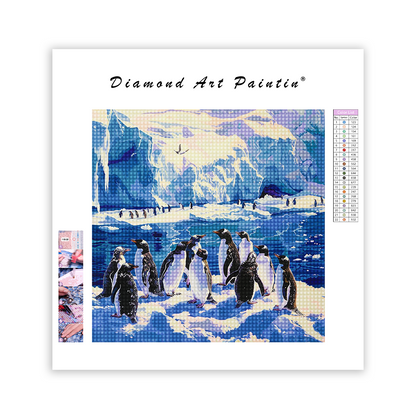 Magnifique pingouin de l'Antarctique - Peinture au diamant
