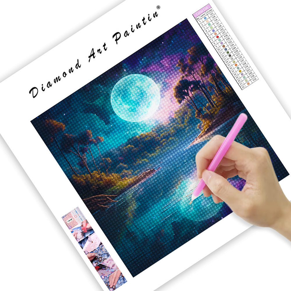 Dream Moon Lake-Diamond Painting