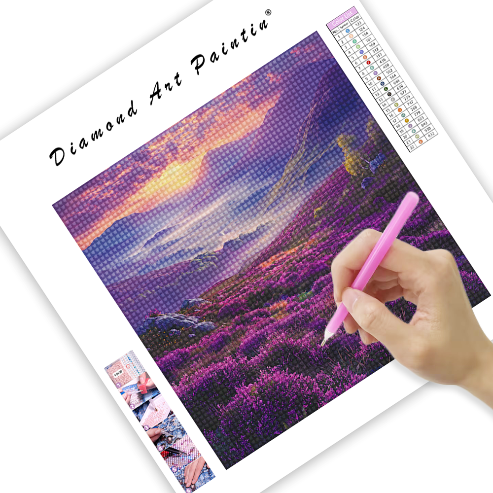 Paysage violet - Peinture au diamant