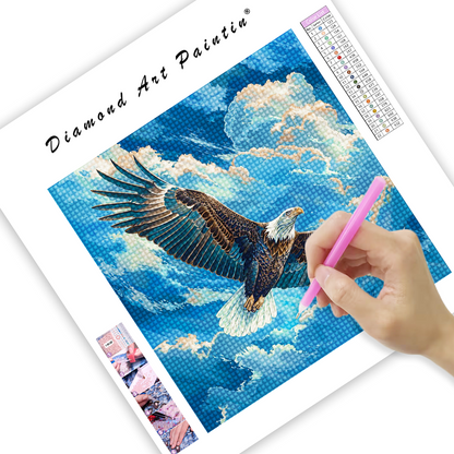Ein Weißkopfseeadler im Höhenflug - Diamond Painting