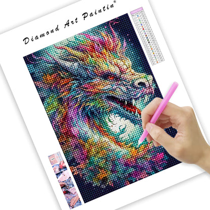 Full Drill Colorful Dragon - Diamond Painting