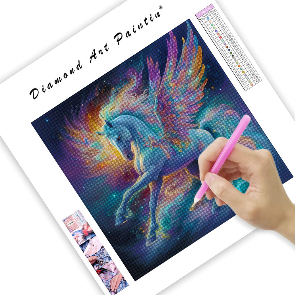 Pegasus With Glowing - Diamond Painting