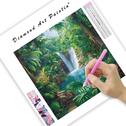 Forêt tropicale humide - Peinture au diamant