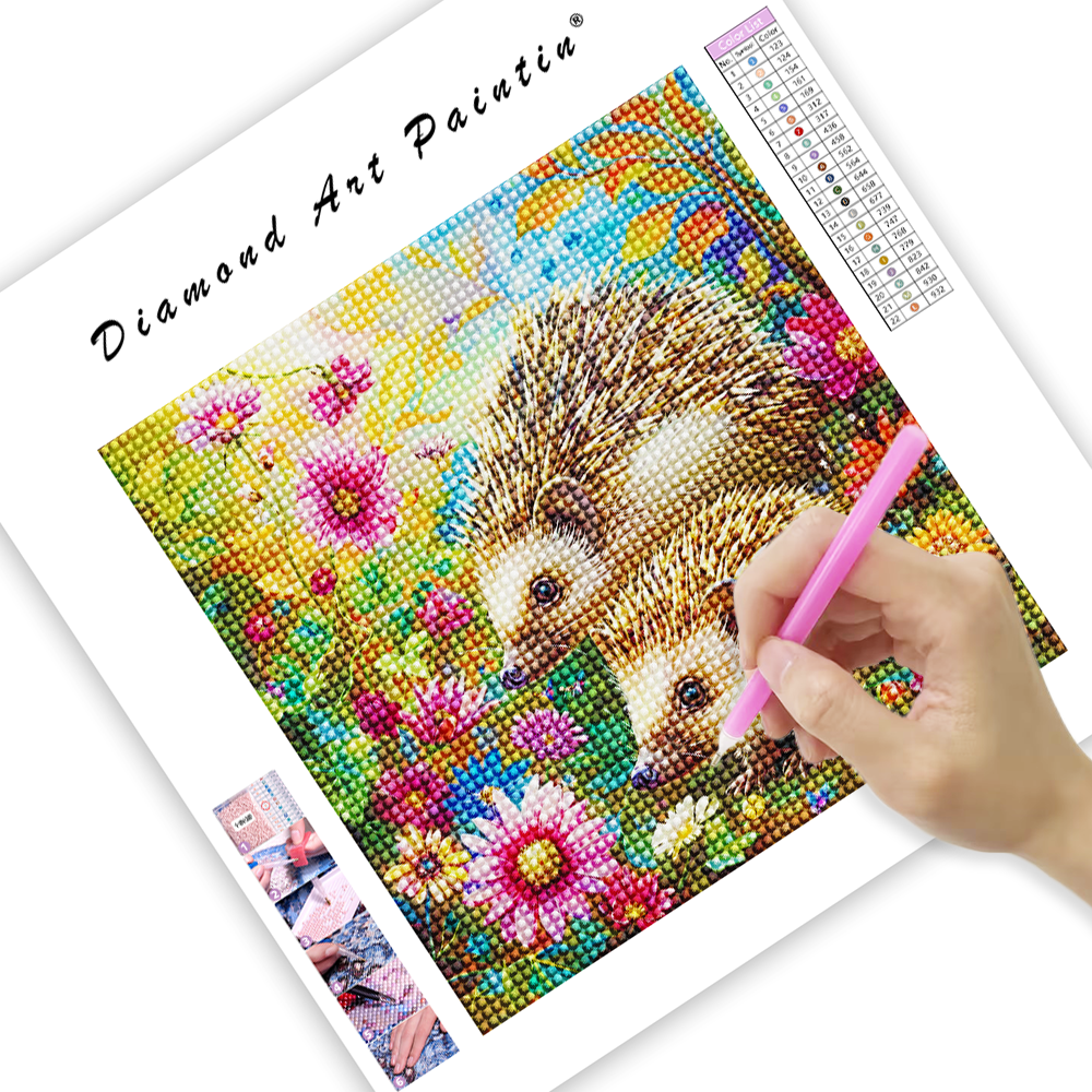 Late for Bed Hedgehog - Diamond Painting