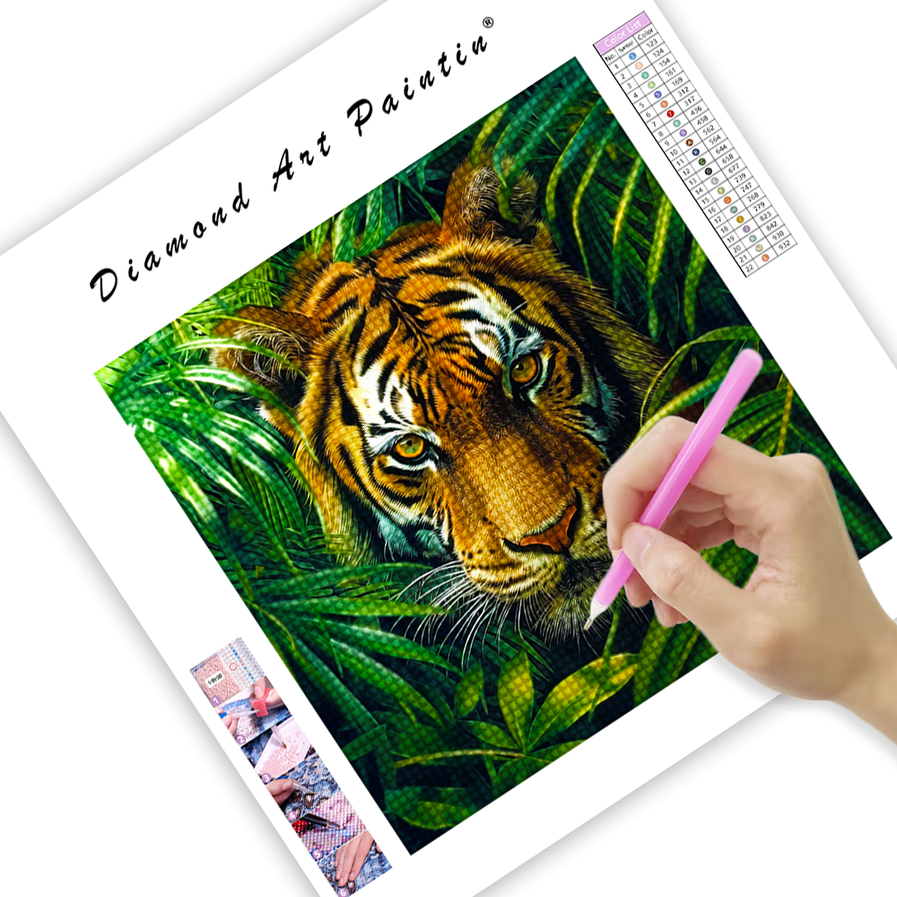 Tigre majestueux dans son naturel - Peinture au diamant