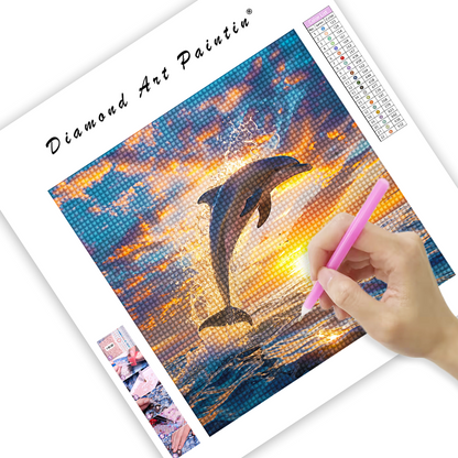 Dolphin Sunset - Diamond Painting