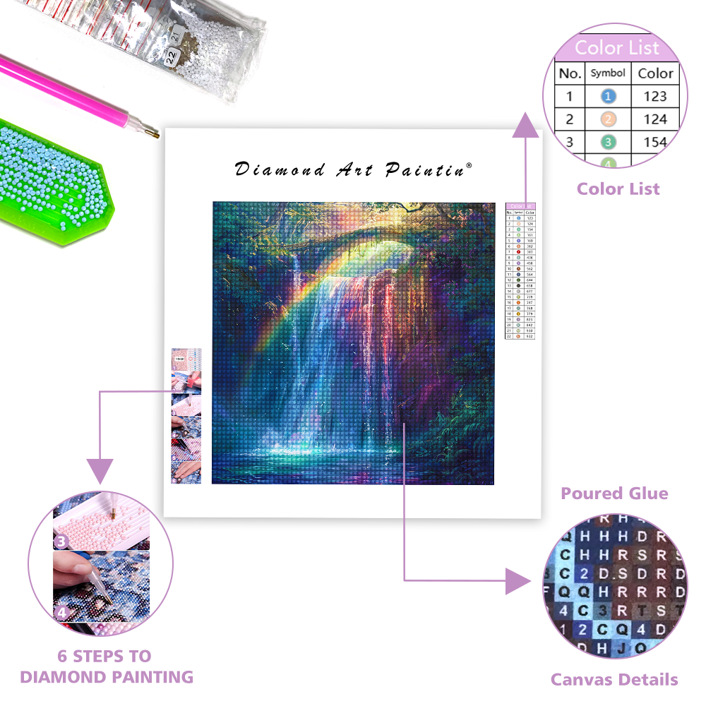 Colorful Waterfall - Diamond Painting