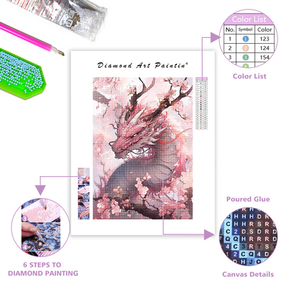 Dragon fleur de cerisier - Peinture diamant