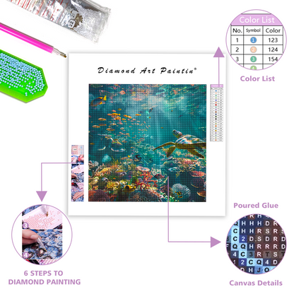 Fish School Under The Sea - Diamond Painting