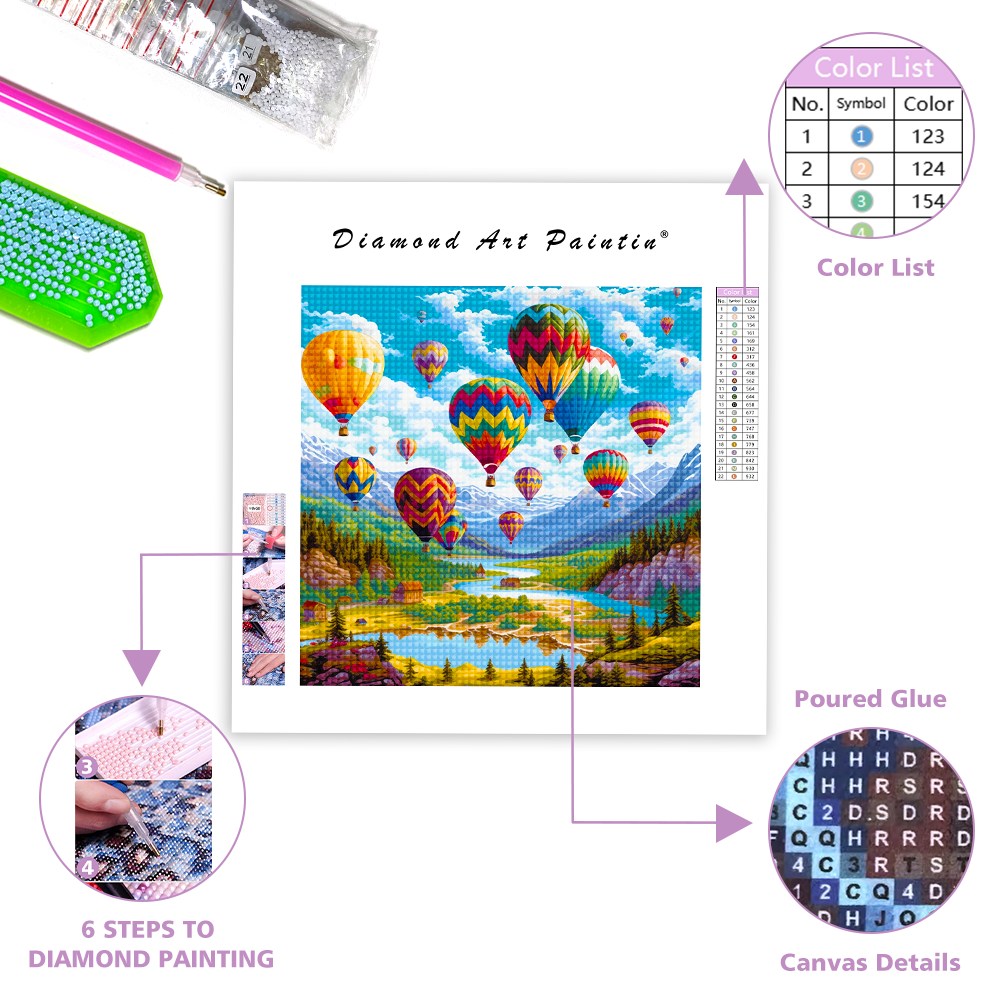 Hot Air Balloons - Diamond Painting