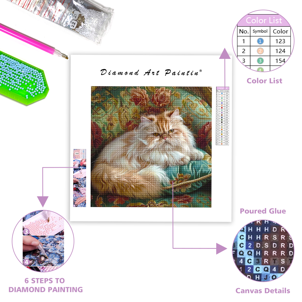 Fluffy Persian cat - Diamond Painting